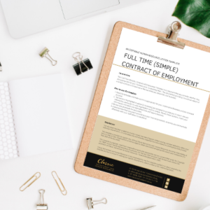 Full-time Contract of Employment (Simple) printed on a clipboard